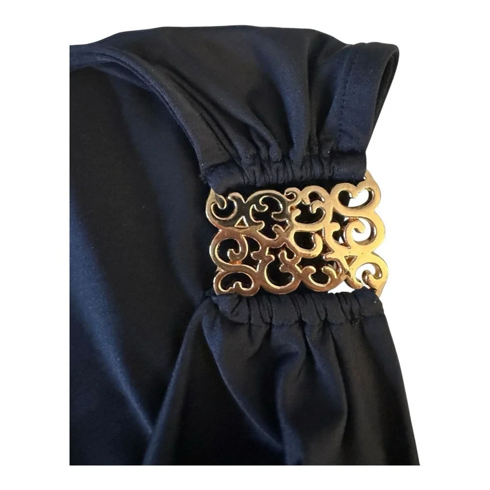 CARMEN‎ MARC VALVO Swim Dress Women's Sz M Black Ruched Beach Resort Cruise
